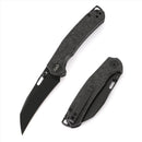 Wixco Wortex WX16-B – 3.1" 14C28N Liner Lock Black Carbon Fiber Knife