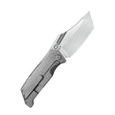 Kubey Hamster Frame Lock Folding Knife Gray Titanium Handle 3.46" Satin 14C28N KU402A