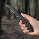 Wixco Wortex WX16-B – 3.1" 14C28N Liner Lock Black Carbon Fiber Knife