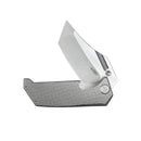Kubey Hamster Frame Lock Folding Knife Gray Titanium Handle 3.46" Satin 14C28N KU402A