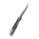 Kubey Hamster Frame Lock Folding Knife Gray Titanium Handle 3.46" Satin 14C28N KU402A