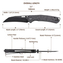 Wixco Wortex WX16-B – 3.1" 14C28N Liner Lock Black Carbon Fiber Knife