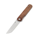 Kansept Foosa X2020T1 – 3.06" Stonewashed 154CM Tanto Blade, Brown Micarta Handle, Liner Lock – Designed by Rolf Helbig