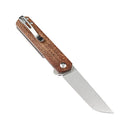 Kansept Foosa X2020T1 – 3.06" Stonewashed 154CM Tanto Blade, Brown Micarta Handle, Liner Lock – Designed by Rolf Helbig