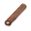 Kansept Foosa X2020T1 – 3.06" Stonewashed 154CM Tanto Blade, Brown Micarta Handle, Liner Lock – Designed by Rolf Helbig