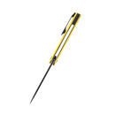 Kansept Foosa T2020T8 – Limited Edition Slip Joint Knife, 154CM Blade, Yellow G10 Bat Print Handle