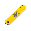 Kansept Foosa T2020T8 – Limited Edition Slip Joint Knife, 154CM Blade, Yellow G10 Bat Print Handle