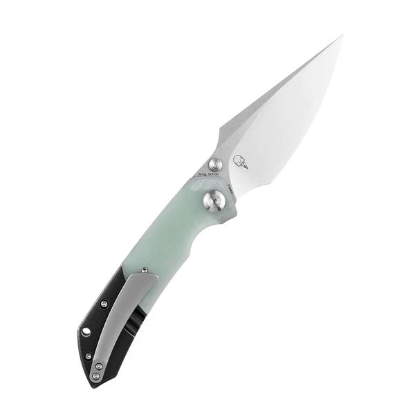 Kansept Knives K1034A5 Folding Knife 3.48in S35VN Blade Titanium / Jade G10 Handles