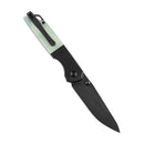 Kansept Warrior T1005S4 – Black TiCN/Stonewashed D2 Blade, Jade G10 & Black Aluminum Bolster, Kim Ning Design