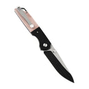 Kansept Warrior T1005S5 – 3.47" Black TiCN-Coated & Stonewashed D2 Drop Point Blade, Brown Micarta Handle with Black Anodized Aluminum Bolster