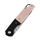 Kansept Warrior T1005S5 – 3.47" Black TiCN-Coated & Stonewashed D2 Drop Point Blade, Brown Micarta Handle with Black Anodized Aluminum Bolster
