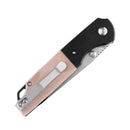 Kansept Warrior T1005S5 – 3.47" Black TiCN-Coated & Stonewashed D2 Drop Point Blade, Brown Micarta Handle with Black Anodized Aluminum Bolster