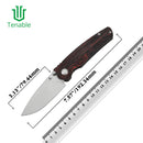 Tenable Raven T2109V3 – 3.14" Stonewashed 14C28N Drop Point Blade, Red & Black G-mascus Handle, Crossbar Lock – Designed by Black Bird Blades