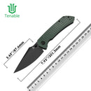 Tenable Fenrir T1034V12 – Green G10 Frag Pattern, 3.48" Blackwashed Nitro-V Blade, Sparrow Knife Co. Design