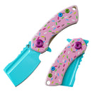 Kansept Mini Korvid-Only Sell outside of US 1.45" Stonewashed 154CM G10 and Pink Donut Print Blue Pink T3030B1