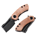 Kansept Mini Korvid 1.45" Black TiCn Coated 154CM Brown Micarta T3030A5