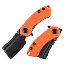 Kansept Korvid Mini 1.45" Black TiCn Coated 154CM Orange G10 T3030A7
