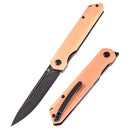 Kansept Prickle K1012C1 – 3.53" CPM-S35VN Blade, Red Copper Handle, Max Tkachuk Design Flipper Knife