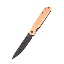 Kansept Prickle K1012C1 – 3.53" CPM-S35VN Blade, Red Copper Handle, Max Tkachuk Design Flipper Knife