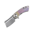 Kansept Mini Korvid 1.45" Stonewashed CPM-S35VN Gradient Titanium Handle With Dimples Plain K3030A5