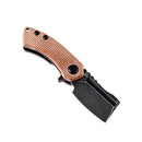Kansept Mini Korvid 1.45" Black TiCn Coated 154CM Brown Micarta T3030A5