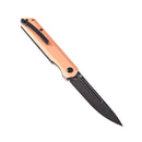 Kansept Prickle K1012C1 – 3.53" CPM-S35VN Blade, Red Copper Handle, Max Tkachuk Design Flipper Knife