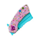 Kansept Mini Korvid-Only Sell outside of US 1.45" Stonewashed 154CM G10 and Pink Donut Print Blue Pink T3030B1