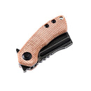 Kansept Mini Korvid 1.45" Black TiCn Coated 154CM Brown Micarta T3030A5