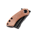 Kansept Mini Korvid 1.45" Black TiCn Coated 154CM Brown Micarta T3030A5