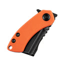 Kansept Korvid Mini 1.45" Black TiCn Coated 154CM Orange G10 T3030A7