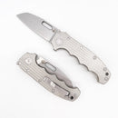 Demko MG AD20 Textured Titanium Handles 3.6in CPM 3V Steel Shark Foot Blade
