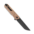 Kansept Foosa X2020T2 – 154CM Blade, Plaid Brown Micarta Handle, Rolf Helbig Design Liner Lock Folder