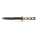 Benchmade 185SBK-1 SOCP Fixed Blade Knife 7.11in Black Double Edge Combo Dagger Blade Desert Tan G10 Handles