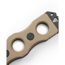 Benchmade 185SBK-1 SOCP Fixed Blade Knife 7.11in Black Double Edge Combo Dagger Blade Desert Tan G10 Handles