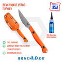 Benchmade 15700 Flyway Fixed Blade Knife 2.7in 154cm Steel Blade Orange G10 Handle