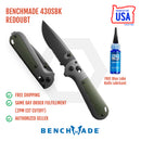 Benchmade 430SBK Redoubt 3.55in CPM-D2 Black Steel Blade Textured Grivory Handles