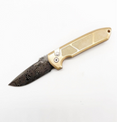 Pro-Tech Rockeye 2024 Custom 001 Chad Nichols Virus Damascus Blade ALBronze Textured Handles Blue Titanium Clip