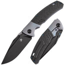 Kansept Hinterland 3.58" CPM S35VN Blue Anodized Titanium + Twill Carbon Fiber Inlay Blue Black K1057A1