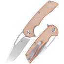Kansept Kryo 3.58" Stonewashed 12C28N Brown Micarta T1001M4