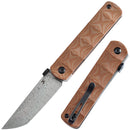 Kansept BTF 3.24" Damascus Brown Micarta K1064A4