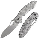 Kansept Echis 3.45" CPM S35VN Textured beadblasted Titanium Sliver K1071A3