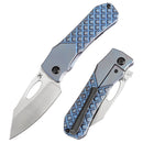 Kansept Loki 2.99" CPM S35VN Blue Anodized Titanium with Frag Pattern K1058B6