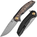 Kansept Accipiter 3.50" Damascus Titanium+Copper Carbon Fiber Color K1007E4