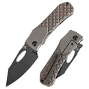 Kansept Loki 2.99" Blackwash CPM S35VN Bronzed Anodized Titanium with Frag Pattern Bronze, Black K1058B4