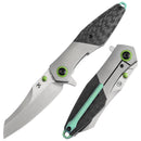 Kansept Mistaken 3.15" Satin CPM 20CV Titanium + Twill Carbon Fiber Black Plain  K1053A2