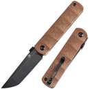Kansept BTF 3.24" Damascus Brown Micarta K1064A5