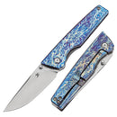 Kansept Chimera 3.15" Stonewashed CPM S35VN Titanium with Lightning Strike Finish K1096A5
