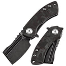 Kansept Mini Korvid 1.45" Blackwash CPM S35VN Black and Red Carbon Fiber K3030A12