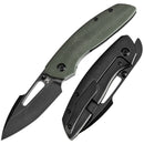 Kansept Link 3.0" CPM 20CV Green Micarta + Blackwash Titanium Green and black K1068A1