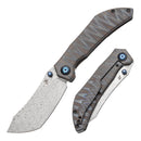 Kansept Tipper 3.38" Damascus Titanium with Tiger Stripe Finish Grey K1079A4